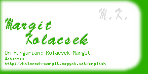 margit kolacsek business card